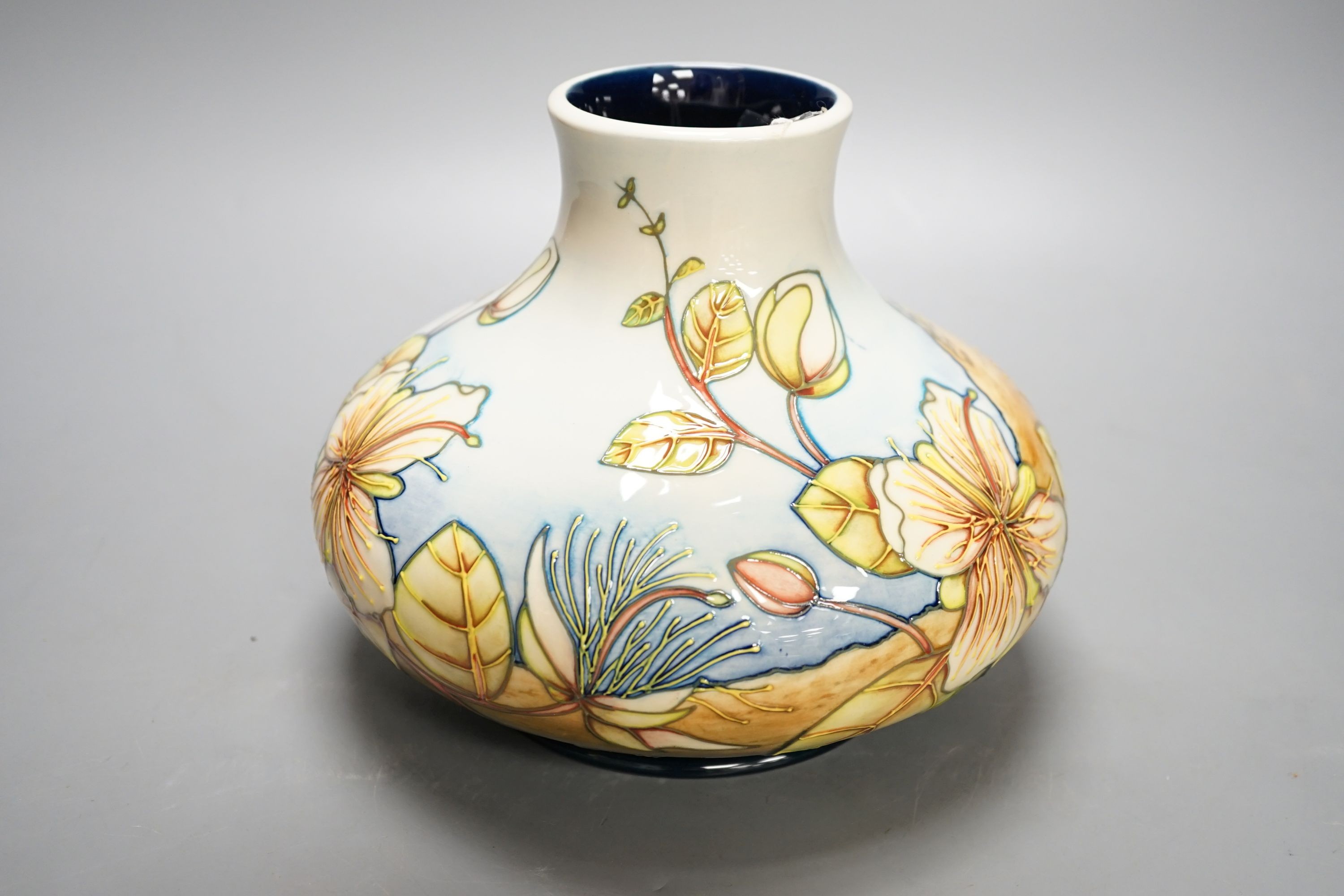 A Moorcroft Capers pattern squat baluster vase, dated 2000, signed Anji Davenport, Limited edition 66/100